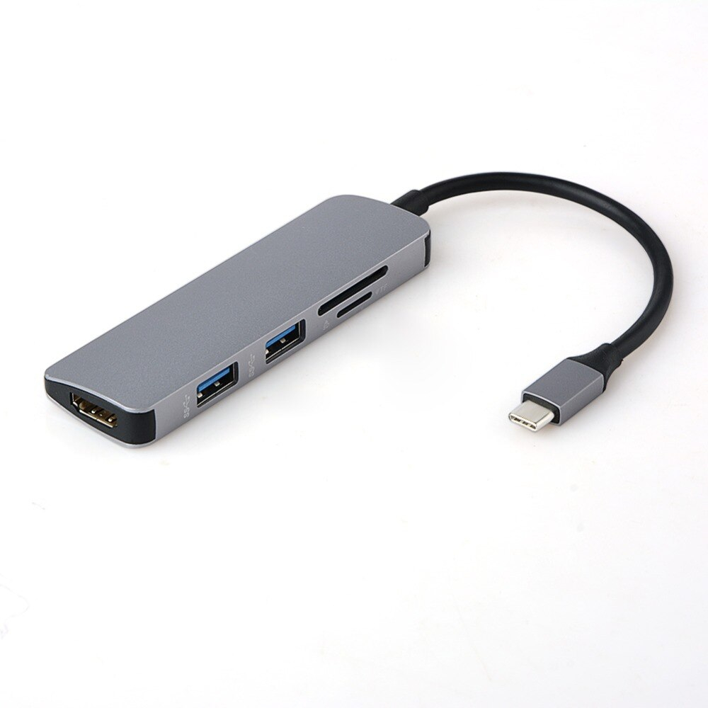 5 I1 Usb C Hub Usb-C Til Hdmi Mikro Sd / Tf Kortleser Adapter Til Macbook Samsung Galakse S9/S8 Huawei P20 Pro Type C Usb 3.0 Hub
